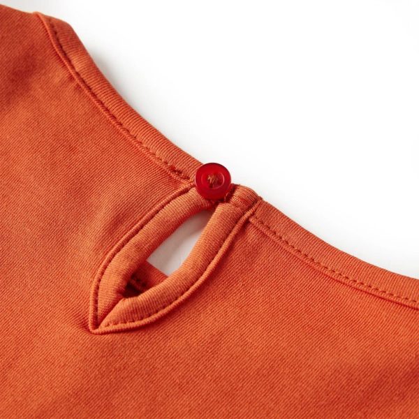T-shirt de manga comprida para criança laranja-queimado 140 - Image 4