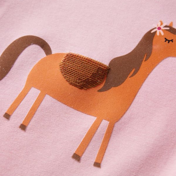 T-shirt de manga comprida para criança rosa-claro 104 - Image 4