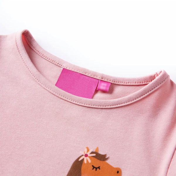 T-shirt de manga comprida para criança rosa-claro 140 - Image 3