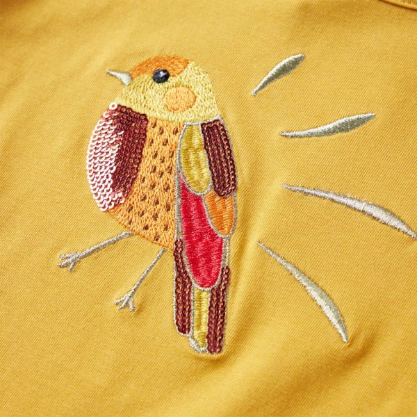 T-shirt de manga comprida para criança ocre-escuro 92 - Image 4