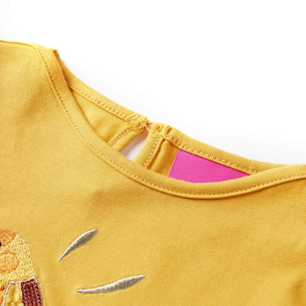 T-shirt de manga comprida para criança ocre-escuro 104 - Image 3