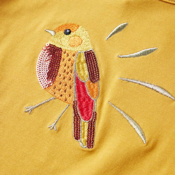 T-shirt de manga comprida para criança ocre-escuro 104 - Image 4