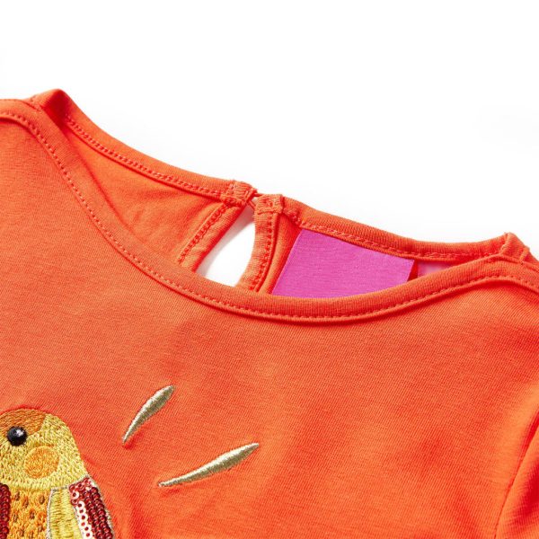 T-shirt de manga comprida para criança laranja-escuro 92 - Image 3