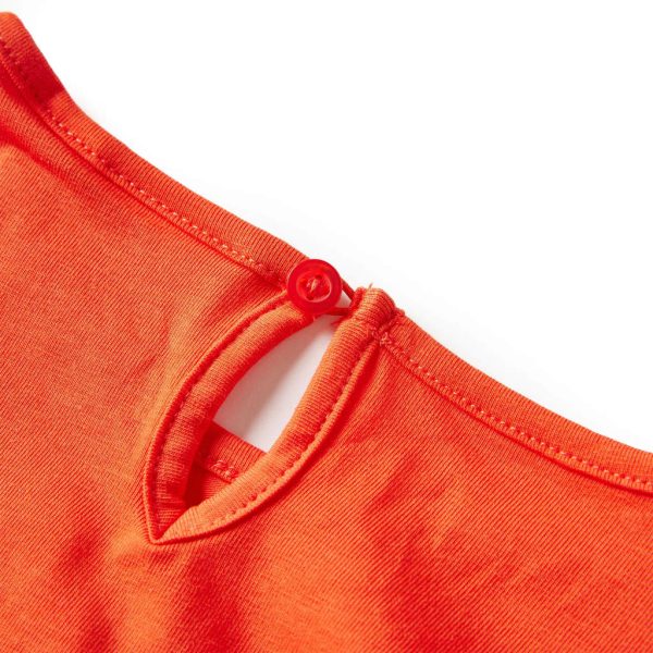 T-shirt de manga comprida para criança laranja-escuro 92 - Image 4