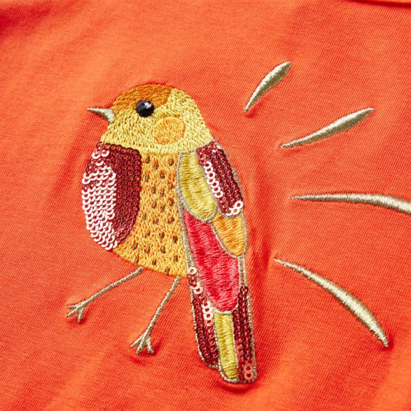 T-shirt de manga comprida para criança laranja-escuro 92 - Image 5