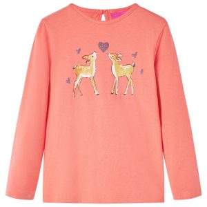 T-shirt de manga comprida para criança coral 92