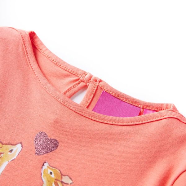 T-shirt de manga comprida para criança coral 128 - Image 3