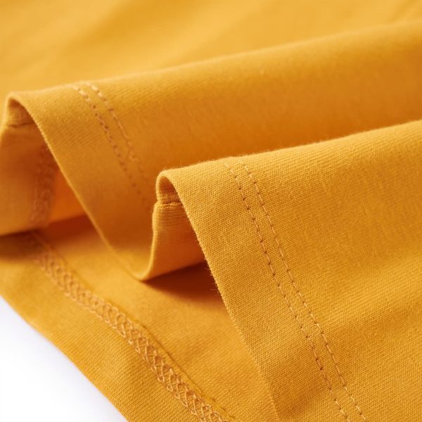 T-shirt de manga comprida para criança ocre-escuro 140 - Image 6