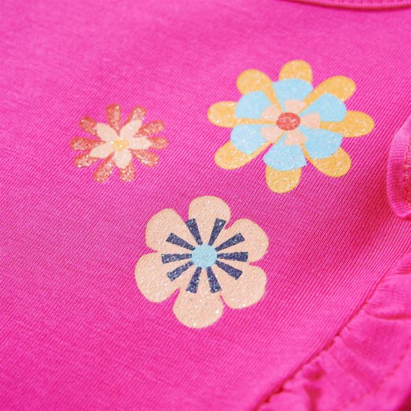 T-shirt de manga comprida para criança rosa-escuro 92 - Image 4