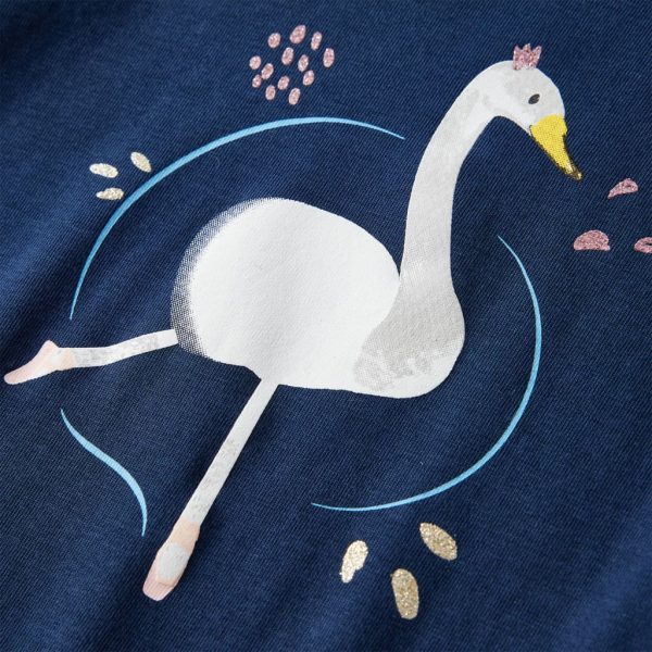 T-shirt de manga comprida para criança azul-marinho 128 - Image 5
