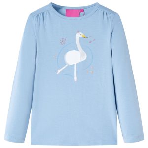 T-shirt de manga comprida para criança azul-claro 92
