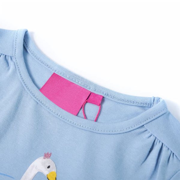 T-shirt de manga comprida para criança azul-claro 92 - Image 3