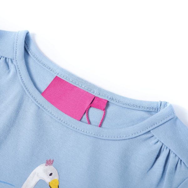 T-shirt de manga comprida para criança azul-claro 128 - Image 3