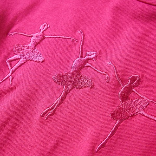 T-shirt de manga comprida para criança rosa-choque 92 - Image 4