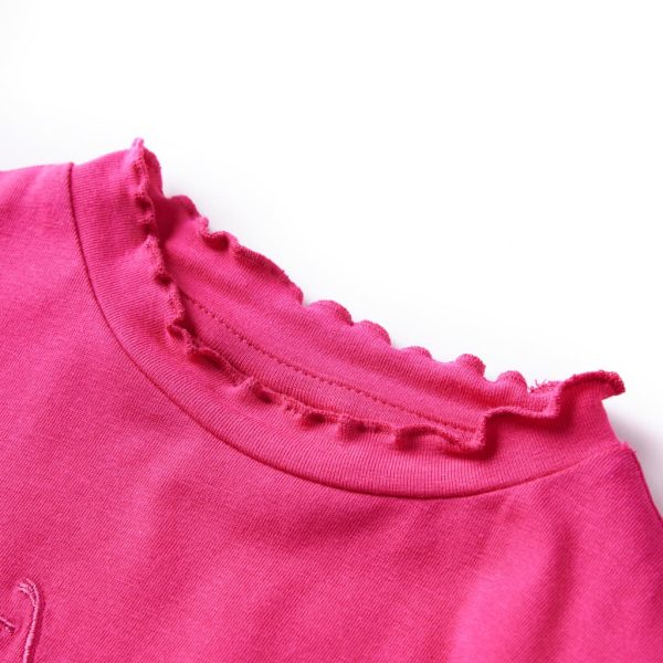 T-shirt de manga comprida para criança rosa-choque 128 - Image 3