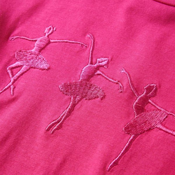 T-shirt de manga comprida para criança rosa-choque 128 - Image 4