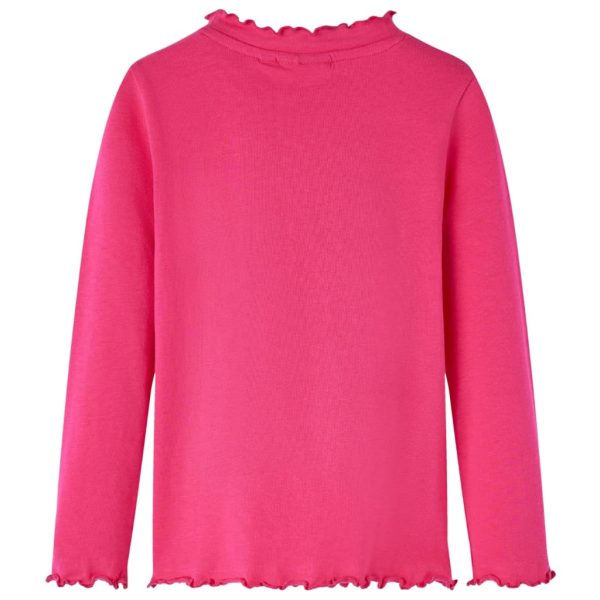 T-shirt de manga comprida para criança rosa-choque 140 - Image 2