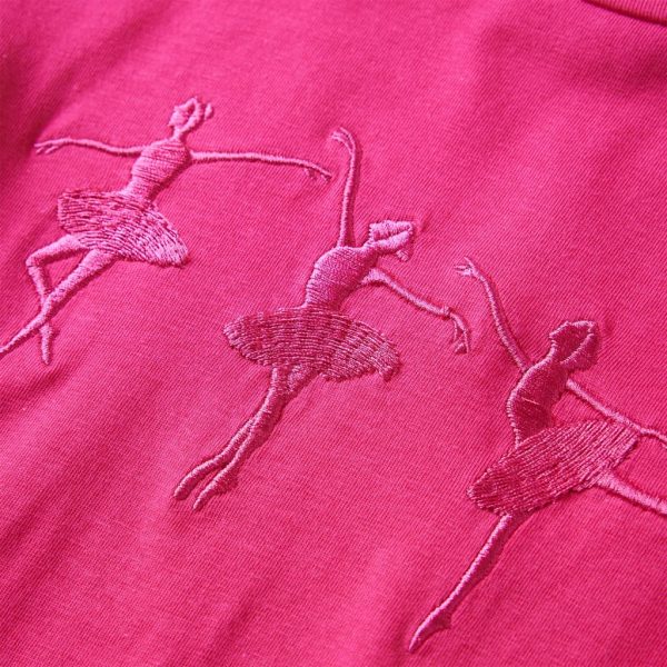 T-shirt de manga comprida para criança rosa-choque 140 - Image 4