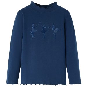 T-shirt de manga comprida para criança azul-marinho 116