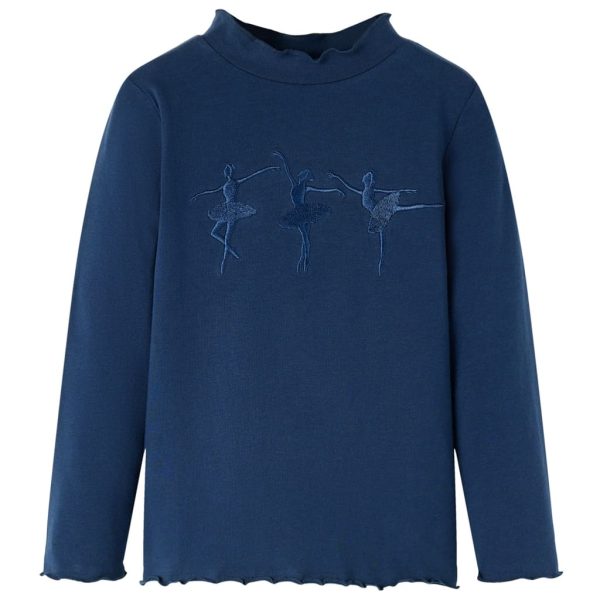 T-shirt de manga comprida para criança azul-marinho 116