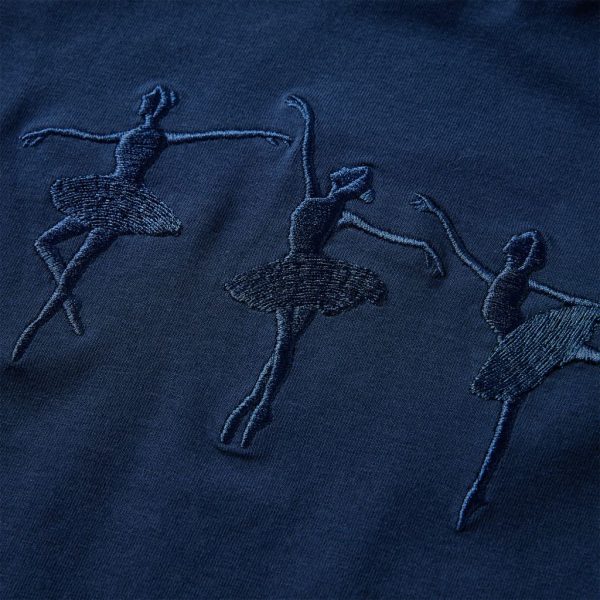 T-shirt de manga comprida para criança azul-marinho 116 - Image 4
