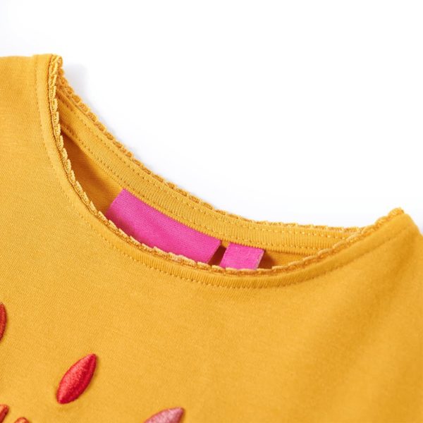 T-shirt de manga comprida para criança ocre-escuro 92 - Image 3