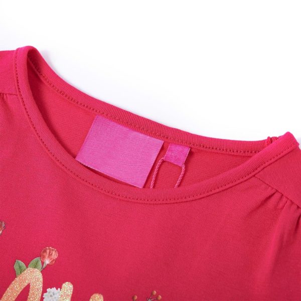 T-shirt de manga comprida para criança rosa-choque 116 - Image 3