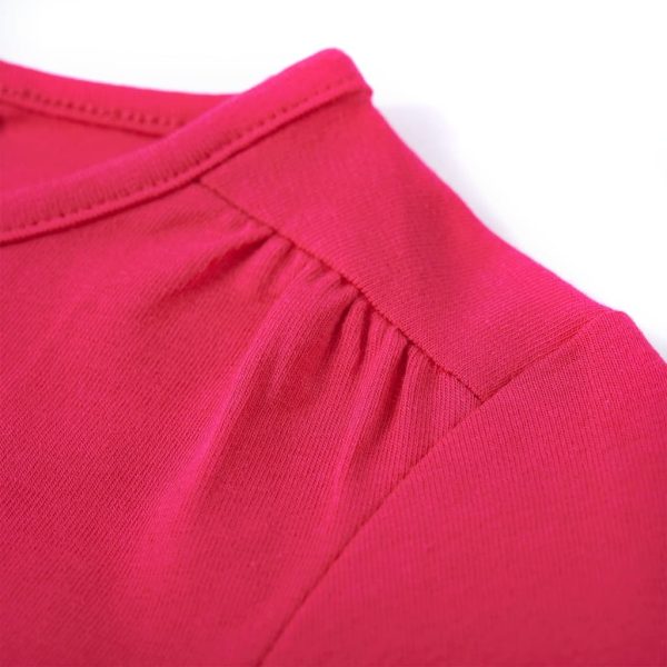 T-shirt de manga comprida para criança rosa-choque 128 - Image 5