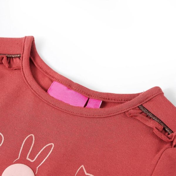 T-shirt de manga comprida para criança rosa-queimado 128 - Image 3