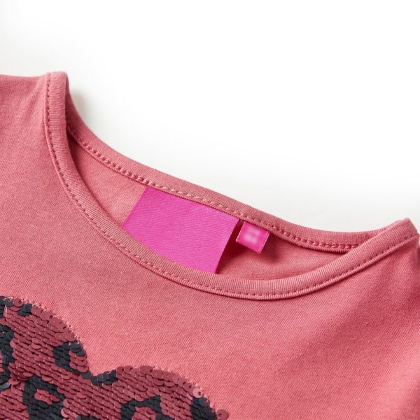 T-shirt de manga comprida para criança rosa-velho 116 - Image 3