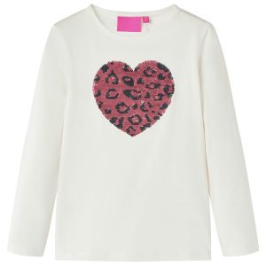T-shirt de manga comprida para criança cor cru 104