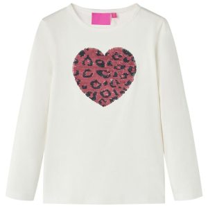 T-shirt de manga comprida para criança cor cru 116