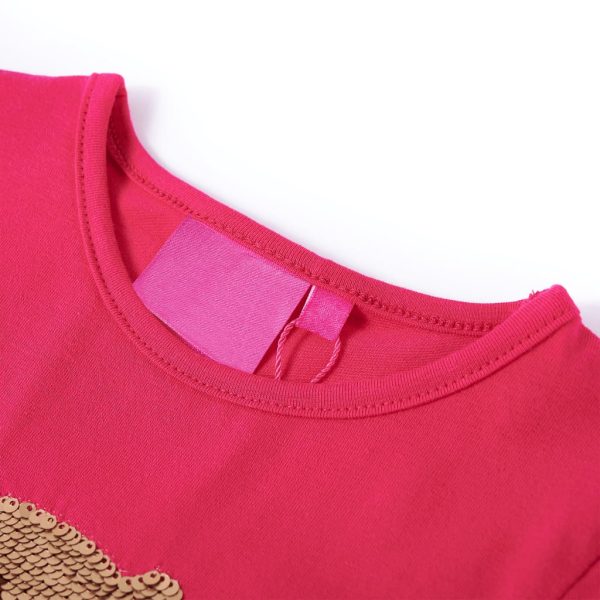 T-shirt de manga comprida para criança rosa-choque 104 - Image 3