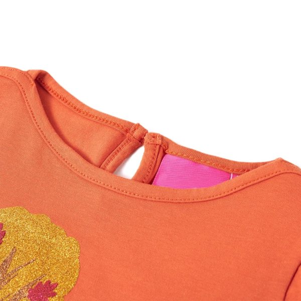 T-shirt de manga comprida para criança laranja-queimado 92 - Image 3