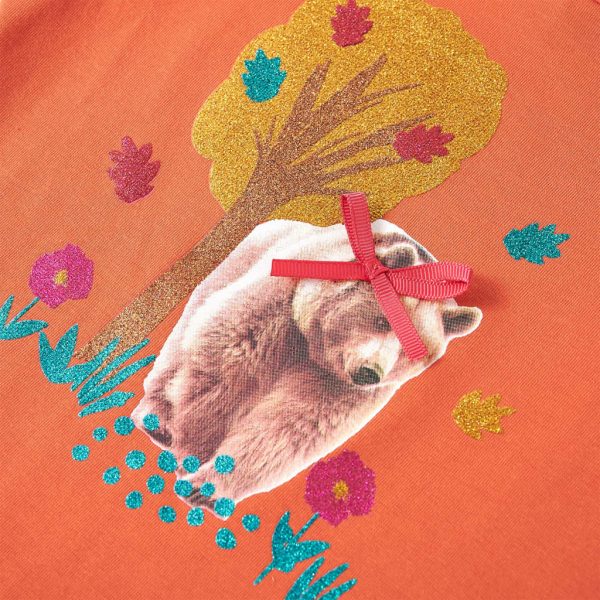 T-shirt de manga comprida para criança laranja-queimado 92 - Image 4