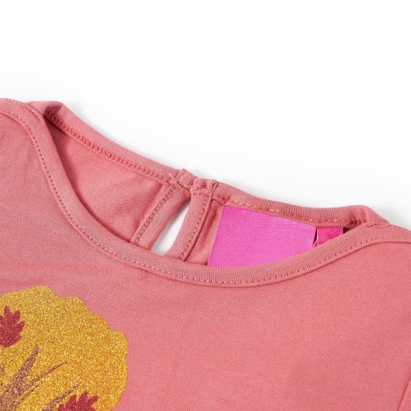 T-shirt de manga comprida para criança rosa-velho 92 - Image 3