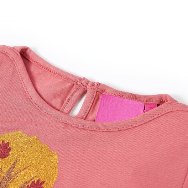 T-shirt de manga comprida para criança rosa-velho 104 - Image 3