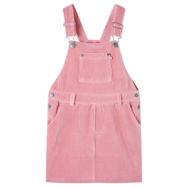 Vestido com peitilho para criança bombazina rosa-claro 128