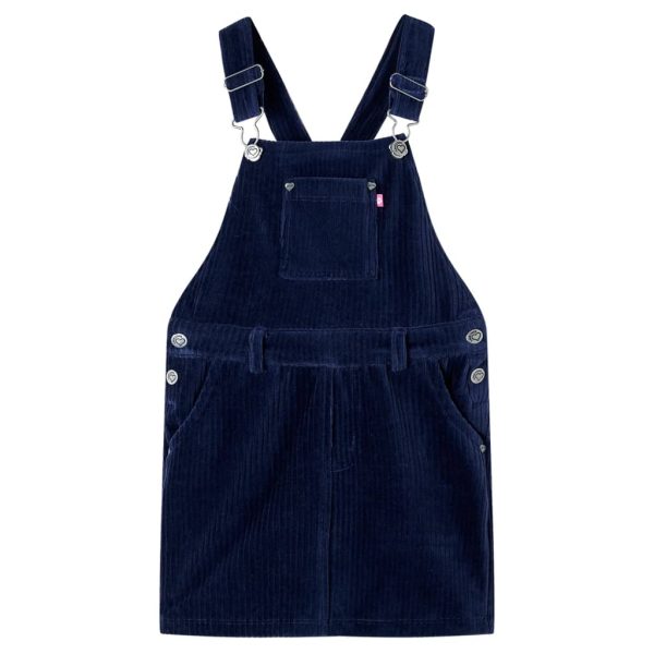 Vestido com peitilho para criança bombazina azul-marinho 92