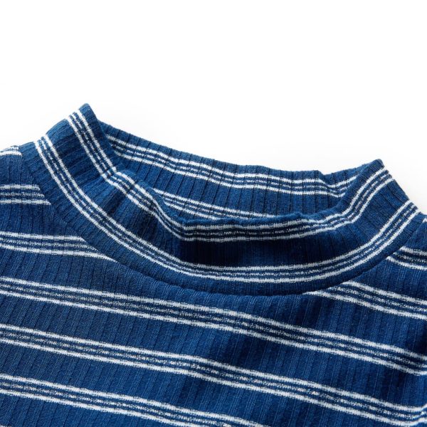 T-shirt de manga comprida para criança azul-marinho 128 - Image 3