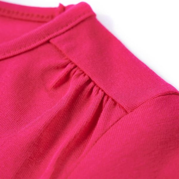 T-shirt de manga comprida para criança rosa-choque 92 - Image 4