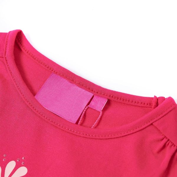 T-shirt de manga comprida para criança rosa-choque 128 - Image 3