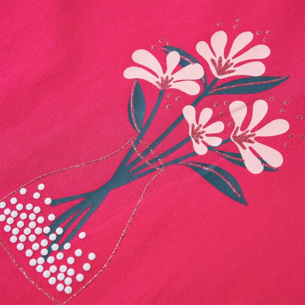 T-shirt de manga comprida para criança rosa-choque 128 - Image 5
