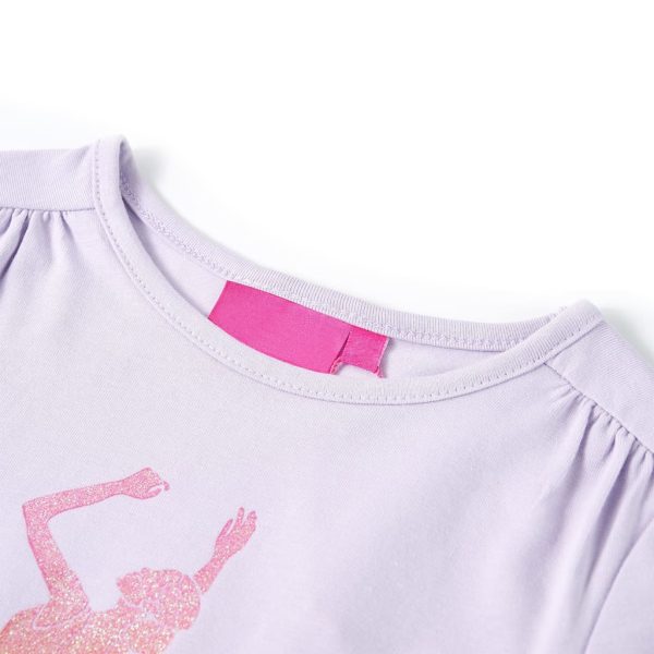 T-shirt de manga comprida para criança lilás-claro 104 - Image 3