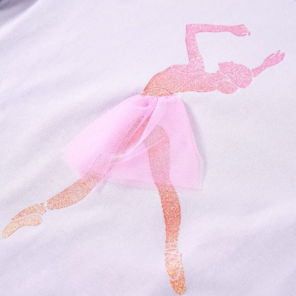 T-shirt de manga comprida para criança lilás-claro 104 - Image 4