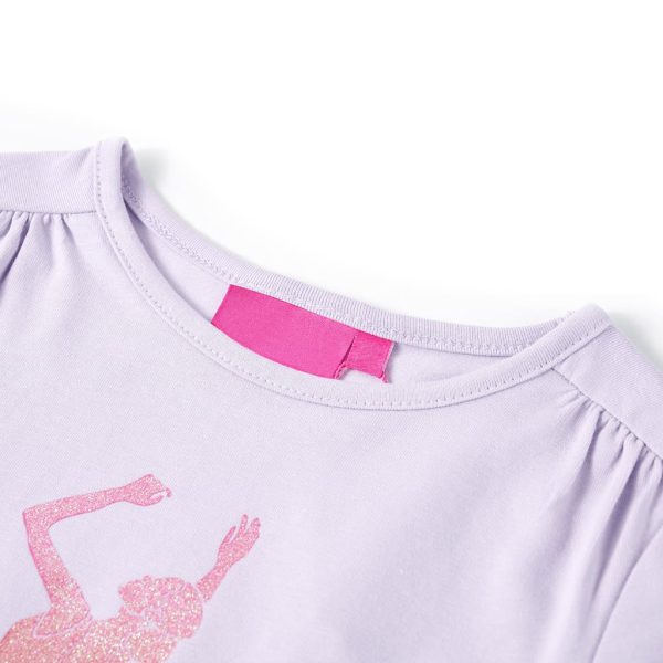 T-shirt de manga comprida para criança lilás-claro 140 - Image 3