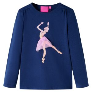 T-shirt de manga comprida para criança azul-marinho 92