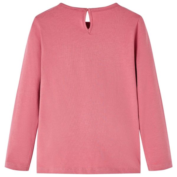 T-shirt de manga comprida para criança rosa-velho 92 - Image 2