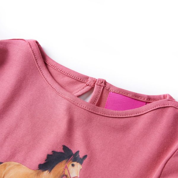 T-shirt de manga comprida para criança rosa-velho 104 - Image 3