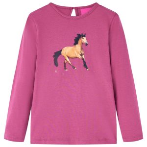 T-shirt de manga comprida para criança cor framboesa 92